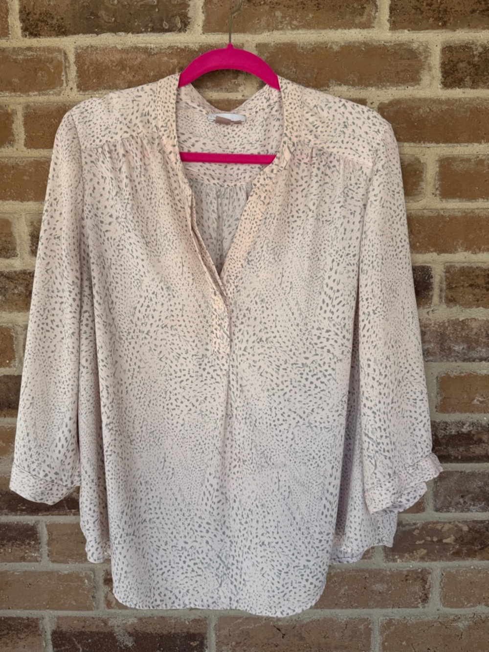 Dalia Pale Blush Printed V-Neck Tunic